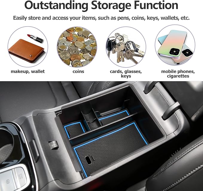 Center Console Organizer Compatible with 2025 2026 Hyundai Tucson SEL/SE Armrest Storage Box Armrest Console Organizer 2025 Tucson Accessories (ONLY FOR TUCSON SEL/SE/XRT,NOT FOR PHEV&Limited&N-Line)