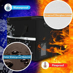 File Box with Lock 5200°F with Heat Insulated,Fireproof Box File Storage Organizer Anti-Static,Collapsible Fireproof Document