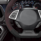 MEWANT Hand Stitch Car Steering Wheel Protector Wrap Cover for Chevrolet Camaro 2017-2022 Steering Wheel Accessories
