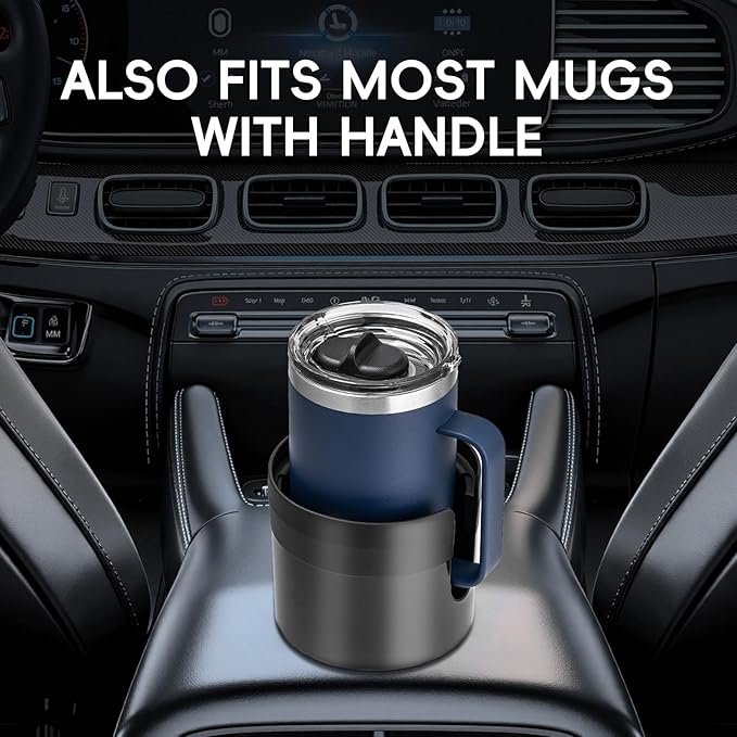 RAYMYLO Car Cup Holder Expander with Adjustable Base, Cup Holder Insert for Car Compatible with Most 32/40 Oz Water Bottles 1