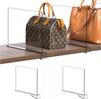 Clear Acrylic Shelf Dividers for Closet Organization - 2 Pack Closet Shelf Divider for Sweatshirt,Towel,Bag,Purse,Clothing,Sw