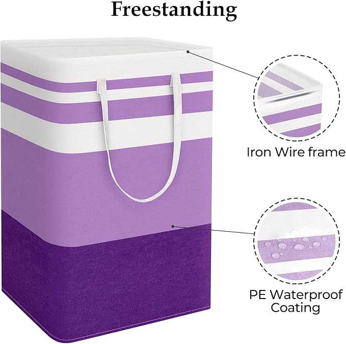 StorageRight Large Collapsible Laundry Basket Hamper with Easy Carry Handles，Freestanding Clothes Hampers for Laundry, Bedroo