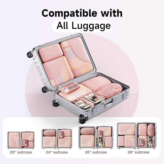 11 Set / 9 Set Packing Cubes for Travel,Gifts for Women Mom Kids,TSA Approved Bags for Makeup, Cosmetic, Toiletry, Organizers
