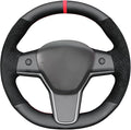 MEWANT Hand Stitched Steering Wheel Cover for Tesla Model 3 2017-2023 / Model Y 2020-2023 for Tesla Model 3/Y Accessories(3D Style)