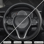 West Llama Microfiber Leather Steering Wheel Cover for Toyota, Textured Design, Custom Fit for 14.5-15 inch, Durable & Comfor