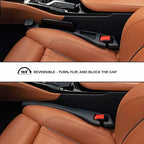 Car Seat Gap Filler and Organizer with Integrated Hook (Set of 2) – Blocks Lost Items, Holds Phone, Keys and Wallet – Universal Fit for Cars, SUVs and Trucks