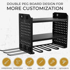 BUILTSTRONG Power Tool Organizer-6 Drill Holder Wall Mount, 3 Tier Heavy-Duty Hand Tool Storage Rack, Utility Racks, Drill Ho