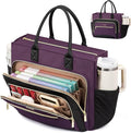 LOVEVOOK Teacher Tote Bag for Women,Laptop bag with Large Cup Holder,Work bag with Accordion File Organizer Pocket,Multi-Pock