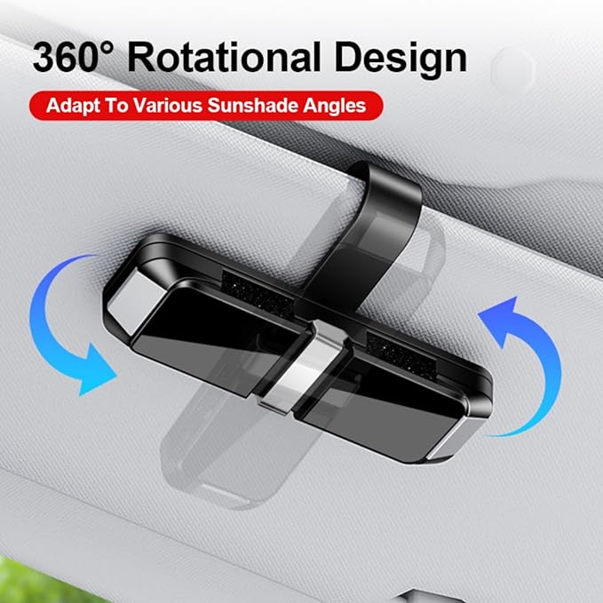 Universal Car Sun Visor Double-Layer Glasses Holder,Practical Visor Sunglasses Holder Clip,Space-Saving Car Interior Accessory,car Sunglass Holder that Can Hold Two Pairs of Glasses (Black)