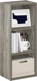 Furinno LUDER Book Shelf, 3-Cube Bookshelf, Bookcase with Open Shelves, 9.3 x 12 x 31.5, Easy Assembly, for Living Room, Bedr