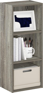 Furinno LUDER Book Shelf, 3-Cube Bookshelf, Bookcase with Open Shelves, 9.3 x 12 x 31.5, Easy Assembly, for Living Room, Bedr