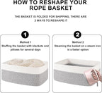 OIASKET Storage Baskets for Organizing 3 Pack, Woven Baskets for Shelves, Closet Organizer Bins Empty Gift Basket Toy Storage