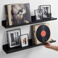 Pinkunn 2 Pack 36 Inch Metal Floating Picture Ledge Shelves, Wall Mounted Picture Shelf with Lip Heavy Duty Industrial Iron D