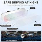 LivTee Frameless Rear View Mirror, Universal 11.81'' (300mm), Wide Angle Panoramic Convex Rearview Mirror, Clip-on to Original to Eliminate Blind Spot for Cars SUV Trucks