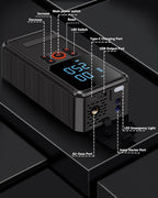 Car Jump Starter with Air Compressor, 4000A Portable Jump Starter for Dead Battery, 150 PSI Tire Inflator with Auto