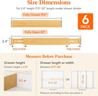 Lifewit 2.4" High 6 Pack Bamboo Drawer Dividers 45-55cm/17.5-22" Adjustable Wooden Drawer Organizer for Clothes/Utensils, Exp