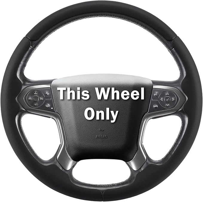 Steering Wheel Cover for Chevy Silverado 1500 2014-2018/2500 2500HD 3500 3500HD 2015-2019/ 4500HD 5500HD 6500HD 2019-2024/ Suburban Tahoe 2015-2020/ Colorado 2015-2022/ Traverse 2018-2023 Chevrolet
