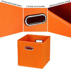 Black Fabric Cubby Storage Bins,13x13x13 Inches ,Cube Organizer Bin Foldable Storage Boxes with Dual Handles Fabric Organizer