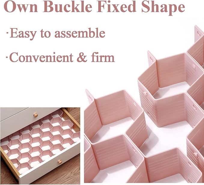 Honeycomb Drawer Divider Suitable for bedroom underwear Socks Cosmetic storage locker sorting 8-piece drawer organizer(White)