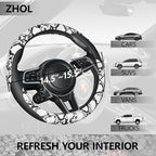 ZHOL Snake Skin Steering Wheel Cover Leather 14.5-15 Inch, Reversible Car Steering Wheel Cover for Women Men, Anti-Slip Desig