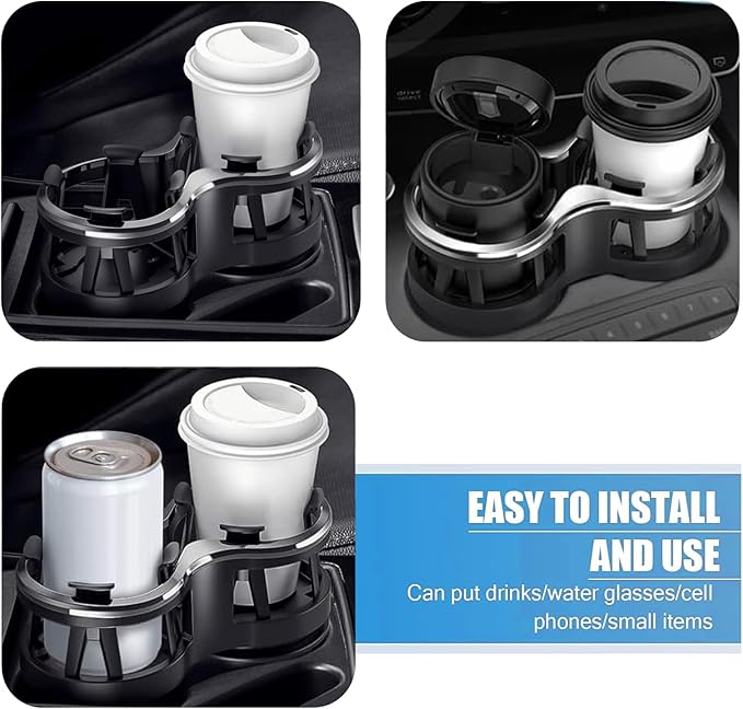 Adjustable Car Cup Holder Expander with Cup Diameter Less Than 2.55inches-fit cola Drink Cups Holder,2 in 1 cupholder for Cof
