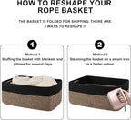 OIASKET Storage Baskets for Organizing 3 Pack, Woven Baskets for Shelves, Closet Organizer Bins Empty Gift Basket Toy Storage
