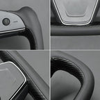 MEWANT Hand Stitched Tesla Model S Yoke Steering Wheel Cover Wrap for Tesla Model S 2021-2023 / Model X 2021-2023 Tesla Yoke Steering Wheel Accessories(3D Style)