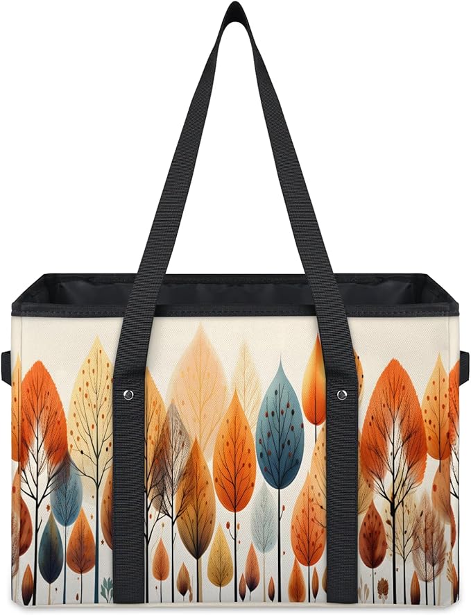 Reusable Grocery Bags Heavy Duty Shopping Bags Foldable Large Tote Bags with Long Handles & Hard Bottom