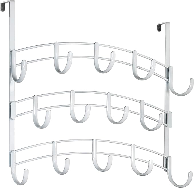 LYNK Professional® Home™ Over Door Hooks Rack - 14 Hook Over Door Hanger - Over Door Towel Rack - Hanging Towels or Clothes -