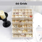 YUFONG Jewelry Organizer with 5 Drawers Clear Acrylic Earring Display Case Velvet Jewelry Storage Box Display Holder for Earr