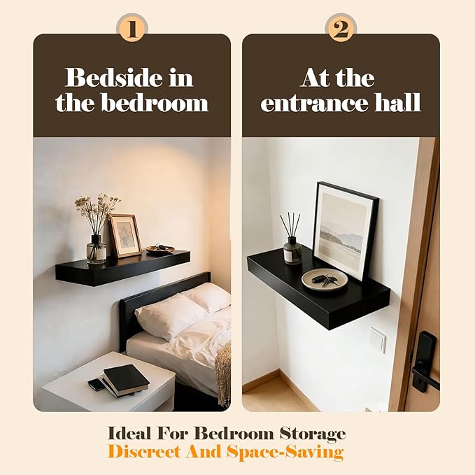 Magic Flap Hidden Shelf with Secret Compartment, Wall Mounted Floating Shelf with Concealed Storage Drawer, Hidden Compartmen