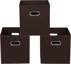 Fabric storage bins Cubes, Fabric Cube Organizer with Handle, Foldable Cube Bins for Cloth or Accessary Storage, 11x11x11, Se