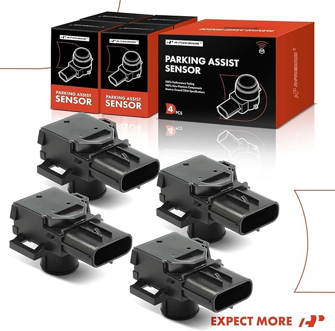 A-Premium 4-PC Reverse Backup Parking Assist Sensor Compatible with Select Toyota & Lexus Models - Land Cruiser 2013-2015, RX