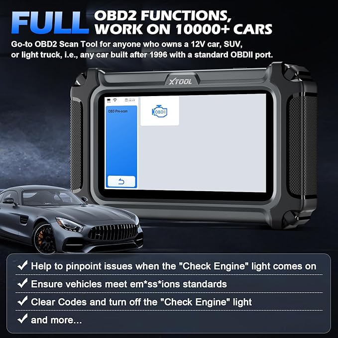 XTOOL D5 Car Code Reader and Reset Tool, Engine ABS SRS Transmission Car Diagnostic Tool with EPB Service, ABS Bleed, Throttle