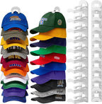 Hat Hook for Wall, 2 Pack Hat Organizer Hold up to 20 Hats,Hat Holder with Strong Adhesive and 8 Pack Screws, Cap Holder Hat 