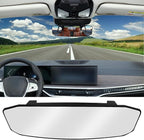 NTNEV 12''x3.5'' Large Rear View Mirror, Anti Glare Panoramic Wide Angle Rearview Mirror, Universal Interior Clip On Rear View Mirror for Car SUV Trucks