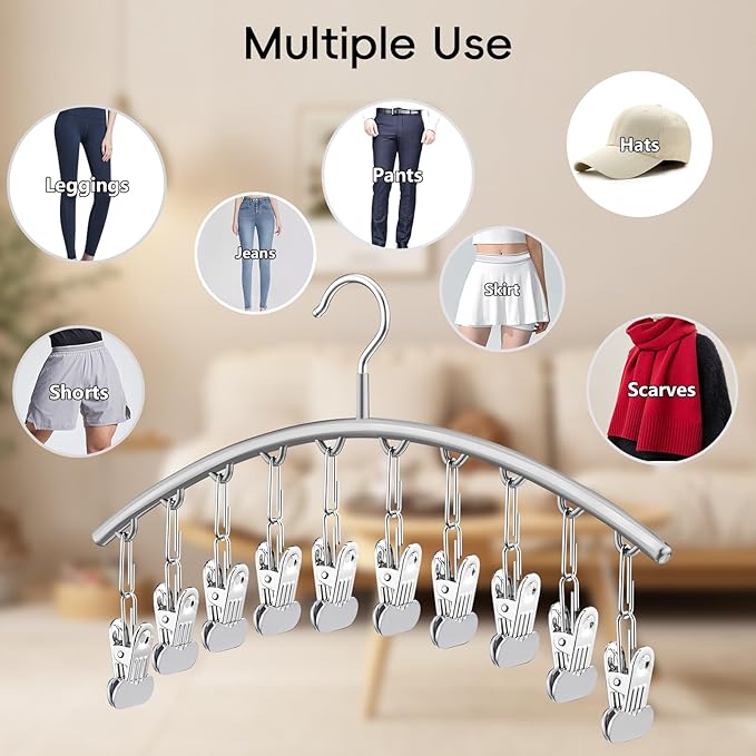 TomCare 2 Pack Tank Top Hanger and 2 Pack Leggings Organizers Space Saving Sport Bras Organizer Metal Yoga Pants Hangers with