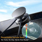 Auto Suction Cup Phone Mount, Quick-Release Vacuum Magnetic Car Phone Holder for Smooth Surface/Gym/Mirror, 360 Adjustable for Magsafe iPhone 17 16 Air Pro Max 15