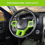 Hoolcar Interior Steering Wheel Cover ABS Trim Compatible with 2010-2017 Dodge RAM Accessories, Light Green