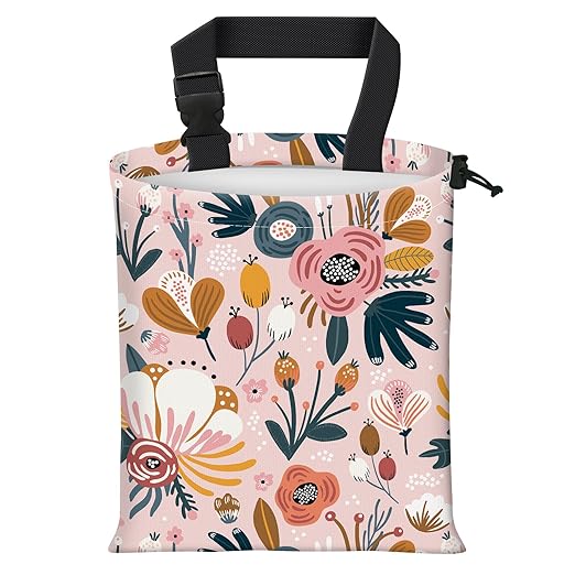 Car Trash Bag Large Hanging Can for Back of Seat, Cute Waterproof Car Garbage Bag for Vehicle, Travelling, Outdoor Cute Boho Pink Floral