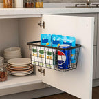 4 set Hanging Wall Basket Organizer,Over the Cabinet Door Wire Baskets for Organizing -Space-Saving Hanging Baskets for Organ