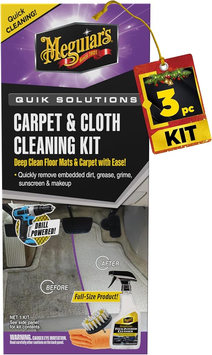 Meguiar's Carpet & Cloth Kit,This Car Care Kit includes a Premium Fabric & Carpet Cleaner and Accessories,A Plush Microfiber 