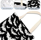 IRADA Car Trash Bag Hanging No Snap Small Garbage Bag for Car Back Seat Cute Printed One-Handed Strap Trash Bags Car Accessories-Halloween Bat Car Trash Bags