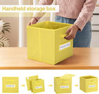 artsdi 11x11 storage cube bins (Set of 10) Foldable Fabric storage cubes with 10 Labels Window Cards & a Pen,11 inch cube sto