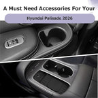 LUWU 2026 Palisade Accessories Compatible with 2026 Palisade SE/SEL/XRT/Limited/Calligraphy Accessories Center Console Silicone Cup Holder&Wireless Charging Mat&Rear Cup Holder 4PCS(Only for 7-Seat)