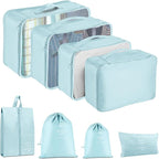 Packing Cubes for Travel - 8 Set Luggage Organizer Bags for Family, Mesh Breathable Travel Essentials Bags Set Durable Travel