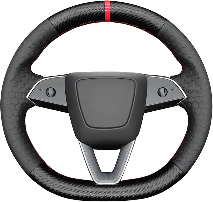 MEWANT DIY Stitching Steering Wheel Cover Wrap for Tesla Model 3 Highland 2023-2025/Model Y 2025 Highland for Tesla Model 3/Model Y Accessories