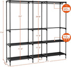 CASAMAYA Clothes Rack, Portable Closet, 71.7 Inch Large Capacity Wardrobe Closet, Clothes Storage Organizer with Shelves and 