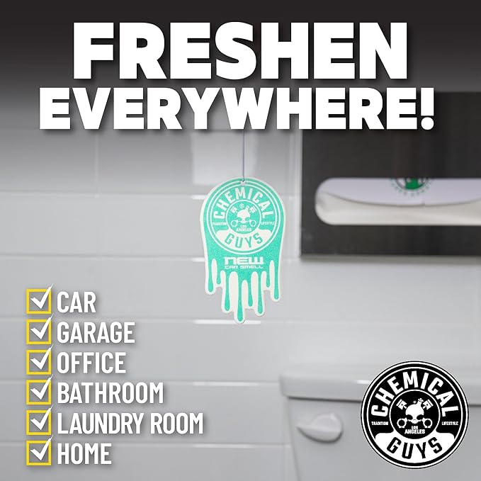 Chemical Guys Car Fresheners, Hanging Air Fresheners - New Car Scent for Cars, Trucks, SUVs, RVs, Home, Office, Work, Dorm Ro