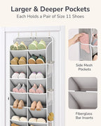 ULG Over The Door Shoe Organizer with 16 Large Pockets, Hanging Shoe Rack for Closet Door, Space Saving Shoe Storage for Boot